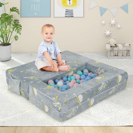 4 in 1 Kindersessel mit 2 Ottomanen &amp; abnehmbarem Bezug leuchtet im Dunkeln 107 x 52 x 41,5 cm