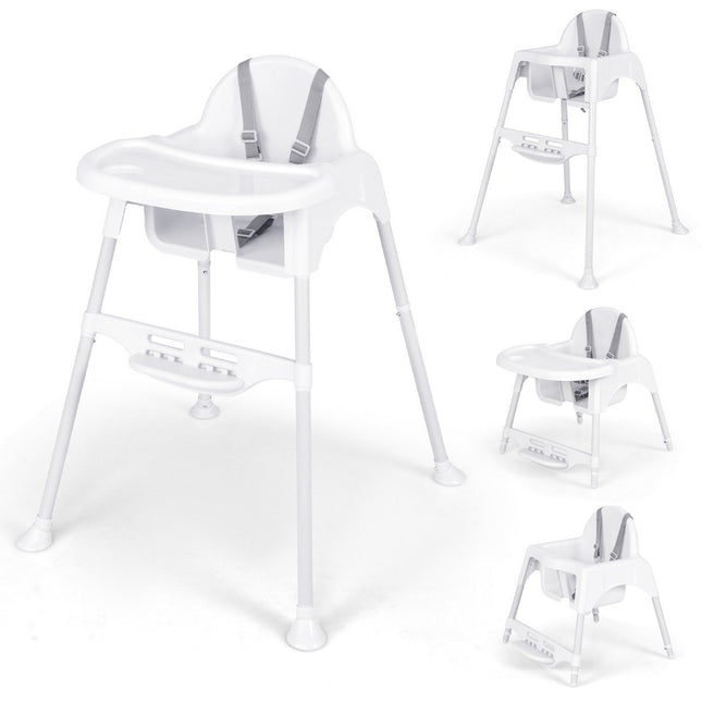 4 in 1 Hochstuhl Babyhochstuhl mit abnehmbarem Tablett Babyhochstuhl weiß