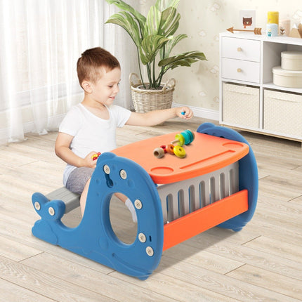 4-in-1-Staffelei in Walform für Kinder mit Bank, doppelseitiger Tischplatte und Whiteboard
