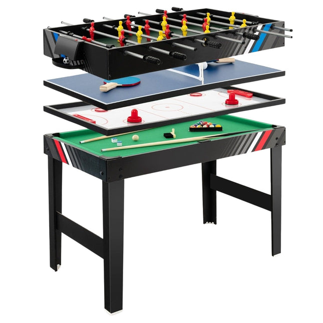 4 in 1 multi-game table with table football & pool billiards & air hockey & table tennis arcade game set