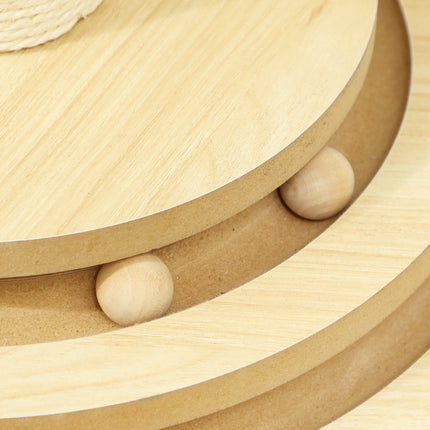 Cat scratching post, 69 cm sisal with play ball, oak finish