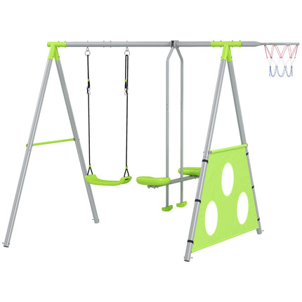 Kinder-Outdoor-Schaukelset - Rutsche, Reifenspiel, Zielwerfen und Schaukel
