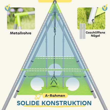 Kinder-Outdoor-Schaukelset - Rutsche, Reifenspiel, Zielwerfen und Schaukel