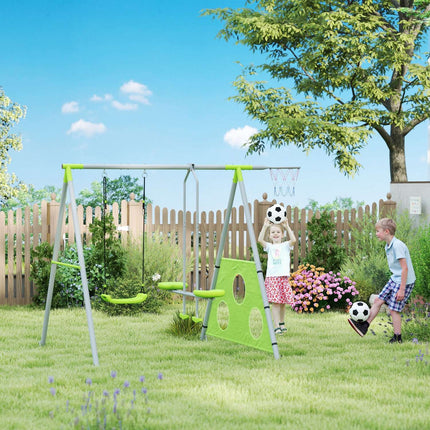 Kinder-Outdoor-Schaukelset - Rutsche, Reifenspiel, Zielwerfen und Schaukel