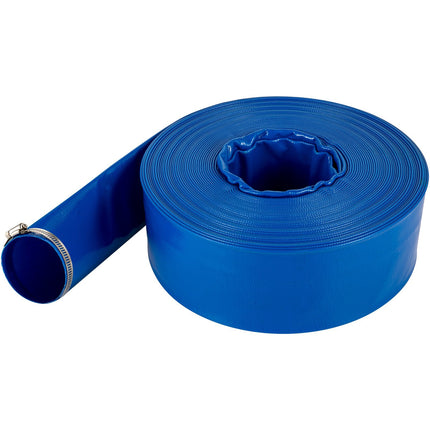 4 in x 105 ft PVC Lay Flat Discharge Hose with Clamps
