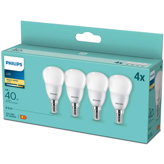 4er-Pack LED E14 Globe P45 5W (40W) Frost 470lm
