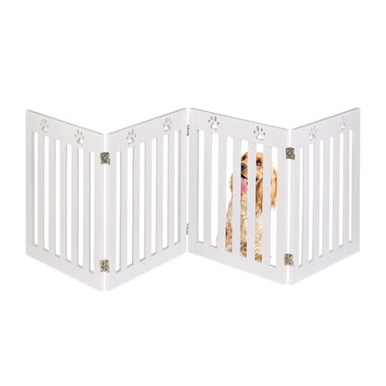 4-part dog barrier fence paws