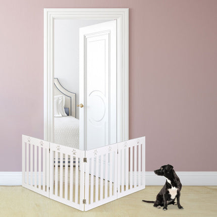 4-part dog barrier fence paws