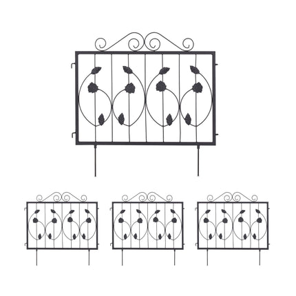 4-part flower bed fence in metal