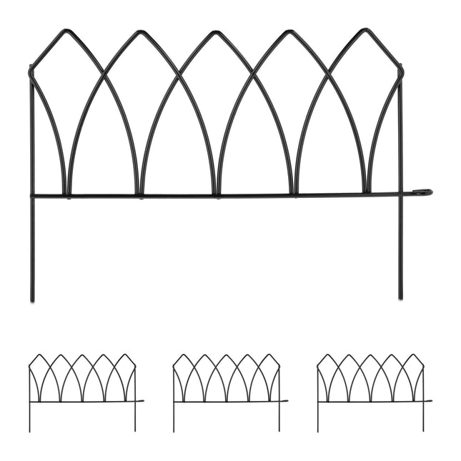 4-teiliger Beetzaun aus Metall