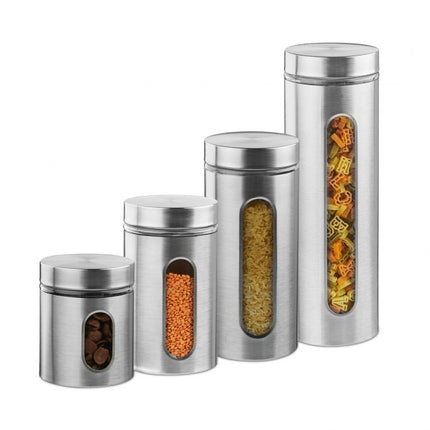 4 bocaux de conservation en acier inoxydable
