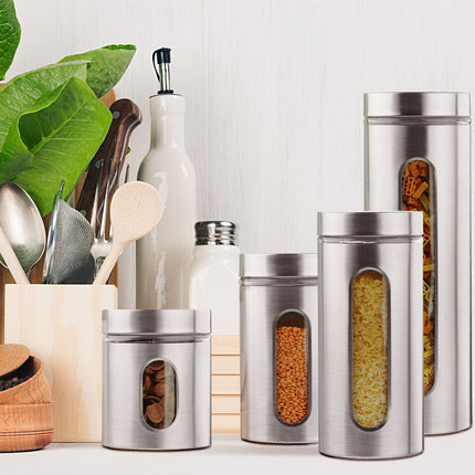 4 bocaux de conservation en acier inoxydable