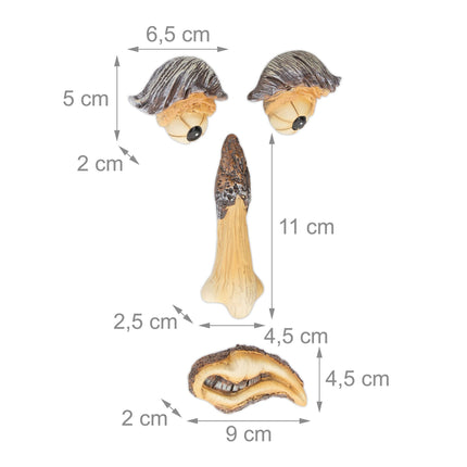 4-teiliges Baumgesicht mit Augenbrauen