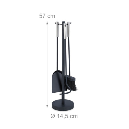 Ensemble de cheminée 4 pièces en noir