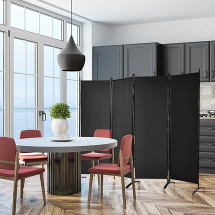4-teiliger Falttrennwand Sichtschutz für Zuhause, Büro 220 x 51 x 173 cm schwarz