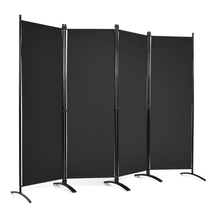 4-teiliger Falttrennwand Sichtschutz für Zuhause, Büro 220 x 51 x 173 cm schwarz