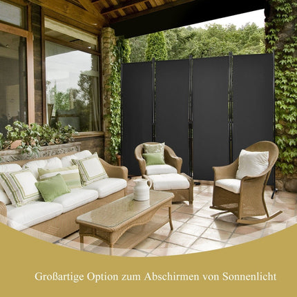 4-teiliger Falttrennwand Sichtschutz für Zuhause, Büro 220 x 51 x 173 cm schwarz