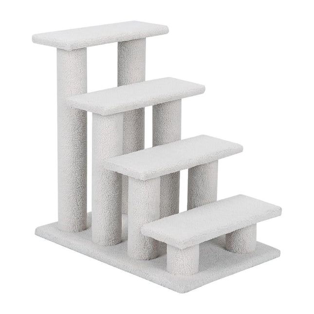 4 Stufen Tiertreppe für Katzen und Hunde bis 25 kg Katzentreppe Hundetreppe Beige