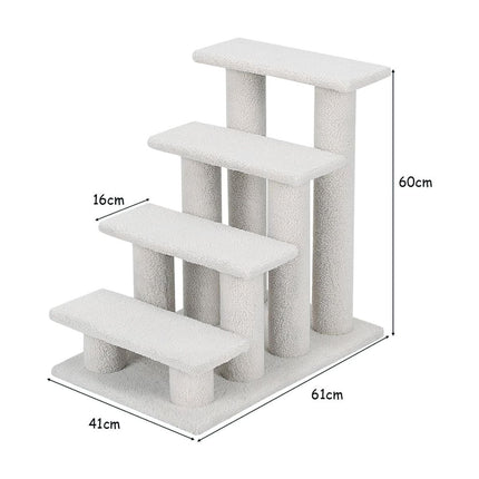 4 Stufen Tiertreppe für Katzen und Hunde bis 25 kg Katzentreppe Hundetreppe Beige