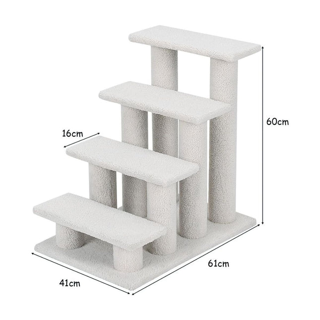 4 Stufen Tiertreppe für Katzen und Hunde bis 25 kg Katzentreppe Hundetreppe Beige