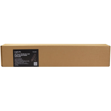 4-way branch socket with switch for 10" rack U1 Black