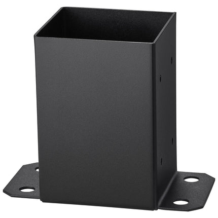 4x4 Post Base Brackets, Carbon Steel, 4-Pack, Black