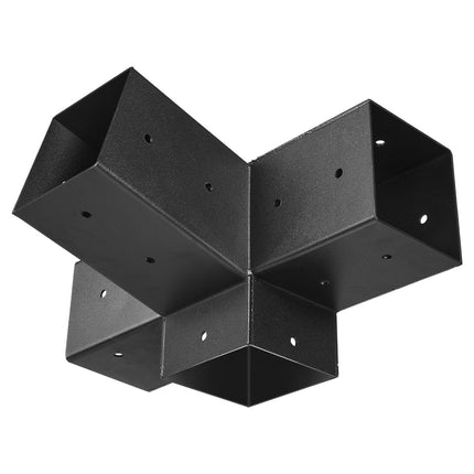 4x4 Slanted 4-Way Pergola Brackets, Carbon Steel, 3-Pack