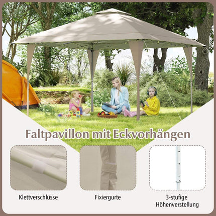 4 x 4 m Adjustable Pop-Up Pavilion with Metal Frame