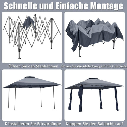 4x4m Veranstaltungszelt, Doppeldach, höhenverstellbar
