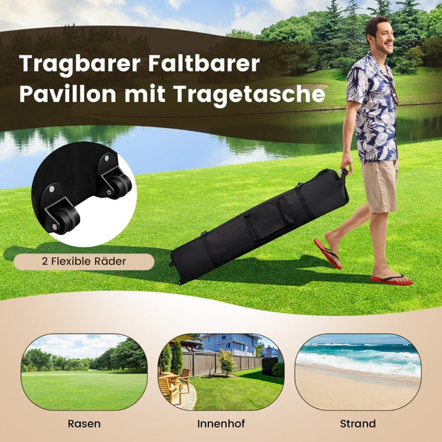 4x4m Outdoor-Pavillon mit Netzseitenwänden, UV-Schutz