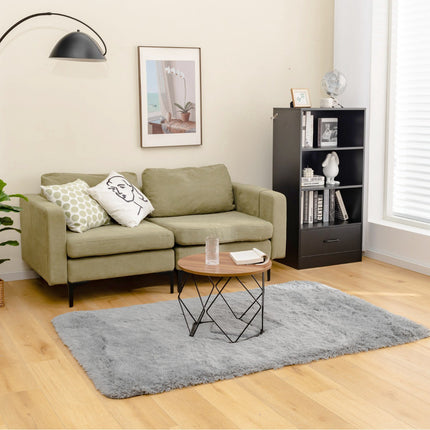 4x6 Shag Area Rug, Soft Non-Slip, Light Gray