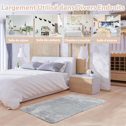 4x6 Shag Area Rug, Soft Non-Slip, Light Gray