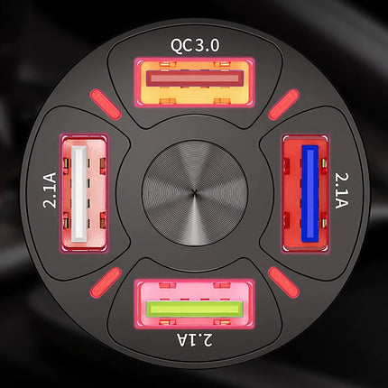 4x USB car charger + Xtrobb 19907 cable