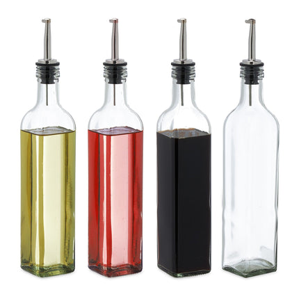 4x bouteilles d'huile et de vinaigre