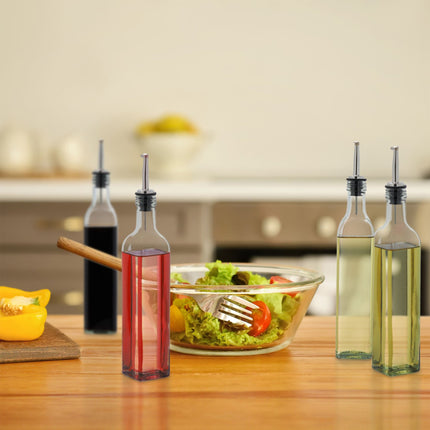 4x bouteilles d'huile et de vinaigre