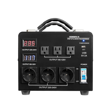 5000VA Step Up Down Voltage Converter, 110V-220V, LCD