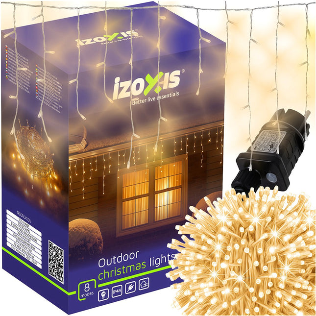 500er LED-Weihnachtsbeleuchtung, warmweiß, 22,5m, 8 Modi