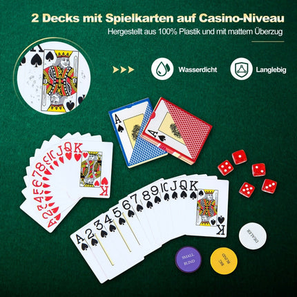 500-Piece Poker Set with Laser Chips, Cards, Dice, Case