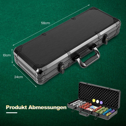 500-Piece Poker Set with Laser Chips, Cards, Dice, Case