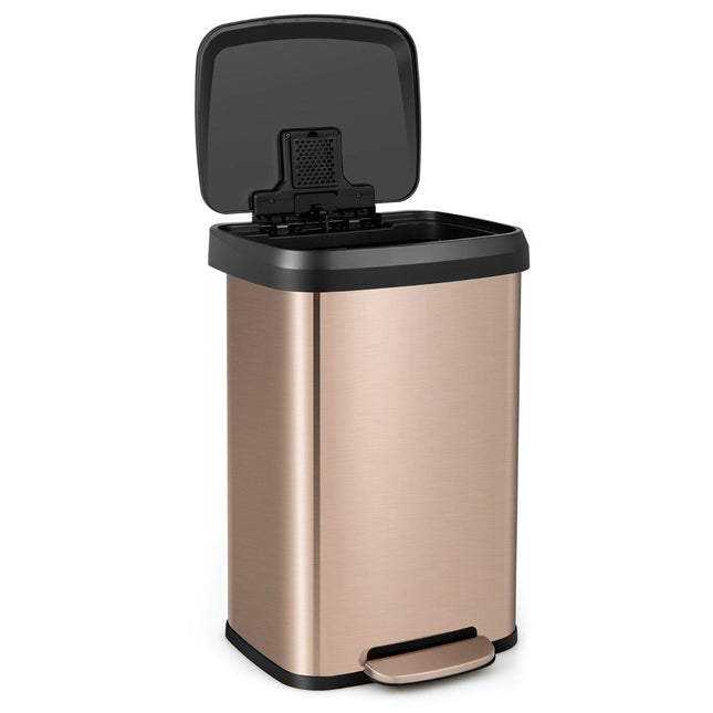 50L Küchen-Mülleimer mit sanft schließendem Deckel und Desodorierungsfach, Roségold