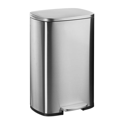 50L Edelstahl-Treteimer – Deckel mit Soft-Close-Funktion