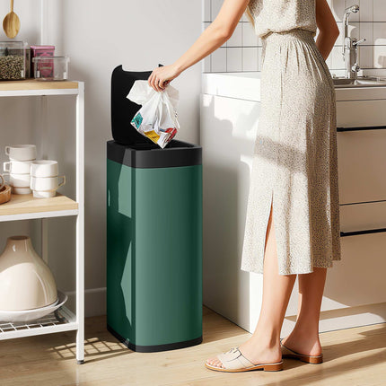 50L Touchless Sensor Trash Can, Fingerprint-Resistant Metal