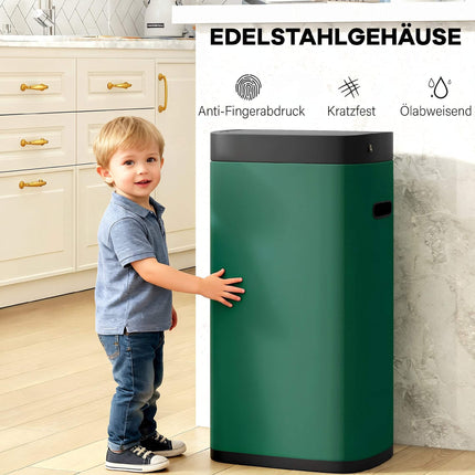 50L Touchless Sensor Trash Can, Fingerprint-Resistant Metal