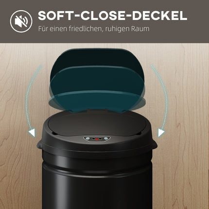 50L Berührungsloser Edelstahl-Mülleimer, Soft-Close
