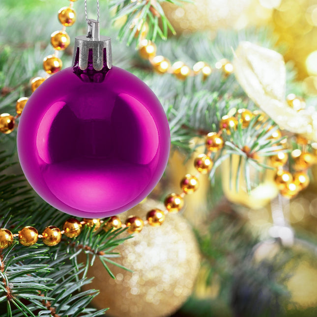 50 glänzende Christbaumkugeln, glänzendes Finish