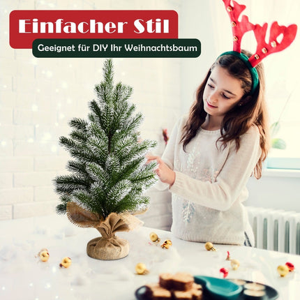 50 cm Artificial Mini Christmas Tree – Green & White