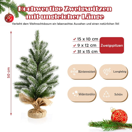 50 cm Artificial Mini Christmas Tree – Green & White
