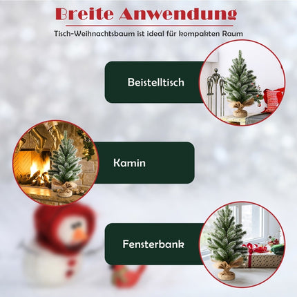50 cm Artificial Mini Christmas Tree – Green & White