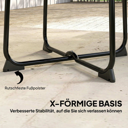 50 cm runder Metall-Outdoortisch mit rutschfesten Füßen