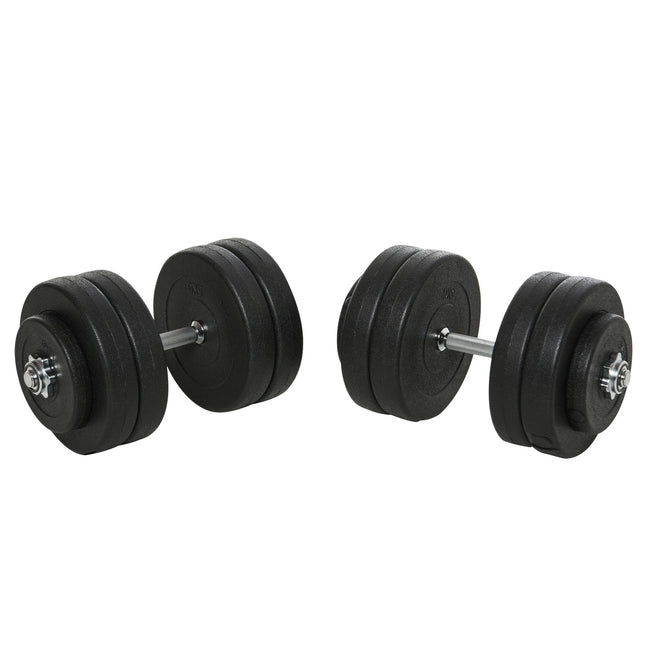 50 kg Hantelset, verstellbare Stahlgewichte, schwarz